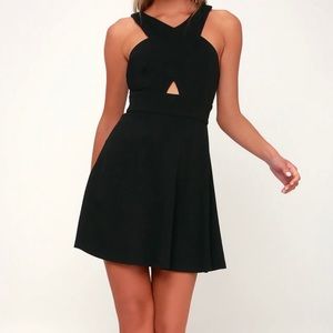 Black Cutout Skater Dress